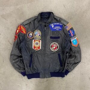 Vintage USMC United States Marine Corps 80s Military Bomber Jacket With Patches
